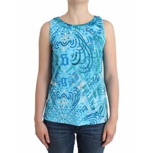 John Galliano Blue printed tank top/XS/Blue
